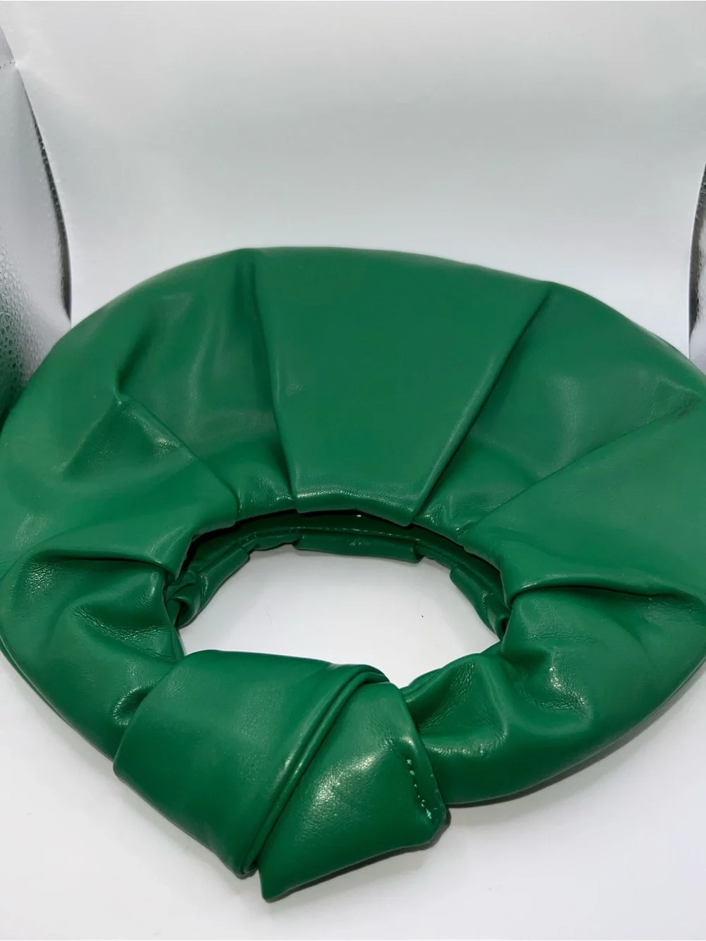 Vibrant Green Faux Leather Knot Bag